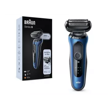 Braun Series 61 - B1000s elektriskais skuveklis slapjai un sausai skūšanai, zils