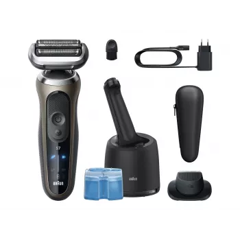 Braun Series 7 72-C7200cc elektriskais skuveklis ar SensoFlex un SmartCare Center, brūns