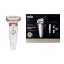 Braun Silk-épil 9 3D SES9-481 bezvadu mitrā un sausā epilators ar 40 pincetēm, SensoSmart, Smartlight, trimeri, balts/rozā zelts