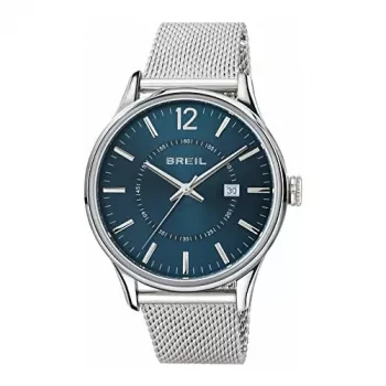 BREIL TW1560 Vīriešu kvarca pulkstenis 44mm melns ciparnīca ādas siksniņa