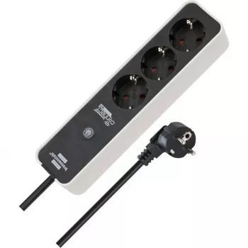 BRENNENSTUHL Connect Ecolor WLAN Power Strip 3-Way (White/Black, 1,5 m Cable, Voice Control, Timer, App)