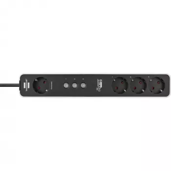 Brennenstuhl Connect Ecolor WLAN Smart Power Strip 4-Way (White/Black, 1,5 m Cable, Voice Control, Timer, App)