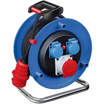 Brennenstuhl Garant CEE 1 kabeļa trumulis H07RN-F 5G2.5 20m 3 CEE kontaktligzdas IP44 melns 400V 16A 1237990