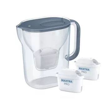 Brita Style Essential+ Ūdens Filtra Krūze ar 2 MaxtraPro PP Kasetnēm (2.4L, Tumši Zila)