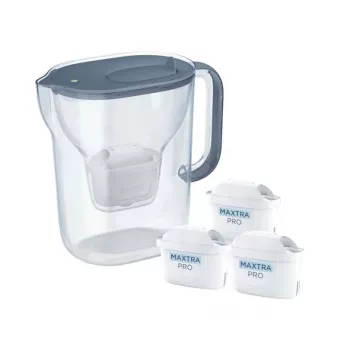 Brita Style Essential+ ūdens filtra krūze ar 3 MaxtraPro PP kasetnēm, tumši zila
