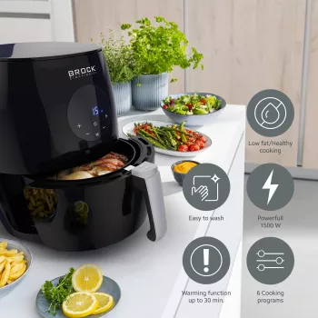 Brock AFD 3502 BK karstā gaisa friteris 3,5L 1200W melns