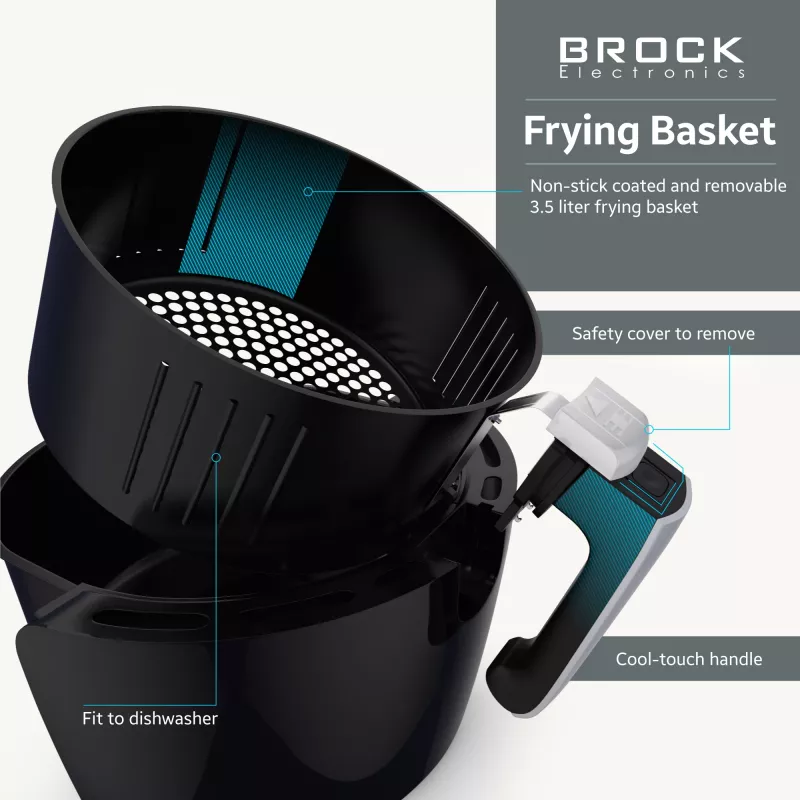 Brock AFD 3502 BK karstā gaisa friteris 3,5L 1200W melns
