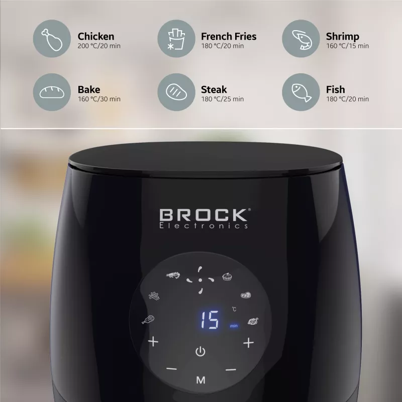 Brock AFD 3502 BK karstā gaisa friteris 3,5L 1200W melns