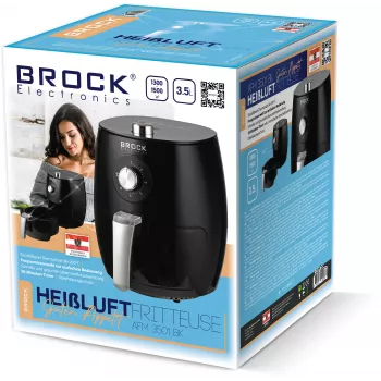 Brock AFM 3501 BK Fritēšanas gaisa friteris 3,5L 1300-1500W melns digitālais groza friteris