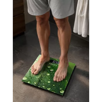 Brock BS 003 digitālie vannasistabas svari ar rūdīta stikla platformu, 180 kg ietilpība, LCD displejs, baterijas iekļautas