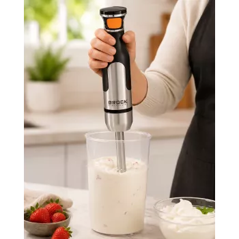 Brock HB 8001 S rokas blenderis 700W, melns/nerūsējošais tērauds