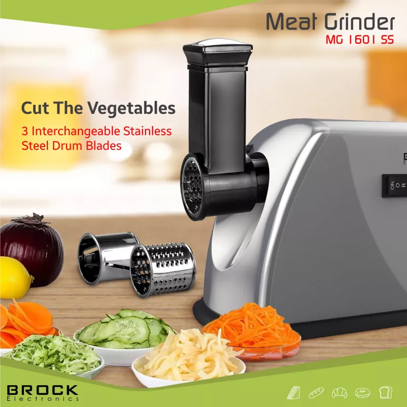 Brock MG 1601 SS gaļas maļamā mašīna 1400W, sarkana/tērauda