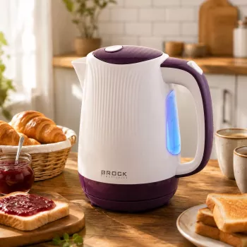Brock WK 08 PR elektriskā tējkanna 1,7L 2000W balta/violeta