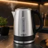 Brock WK 9903 SS elektriskā tējkanna 1,7L 2200W melna/nerūsējošais tērauds ar 360° pamatni