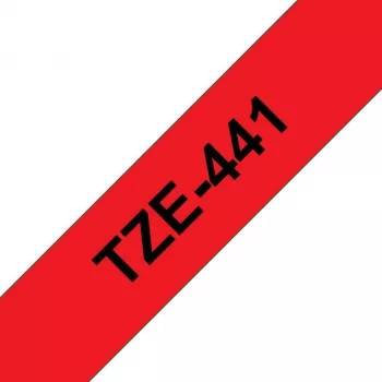 Brother TZe-441 laminēta etiķešu lente 18mm sarkans uz melna 8m