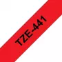 Brother TZe-441 laminēta etiķešu lente 18mm sarkans uz melna 8m