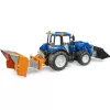 BRUDER New Holland T5.120 traktors ar frontālo iekrāvēju, kravas kasti un dakšām 1:16