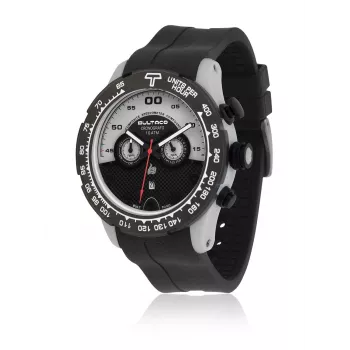 BULTACO MAN H1PA48C-SA1 48mm Kvarca Analogais Pulkstenis Melns Silikona Siksniņa