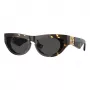 Burberry BE4422U410687 Sieviešu saulesbrilles – Kvadrātveida caurspīdīgs pelēks rāmis, tumši pelēkas lēcas, 58 mm