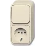 BUSCH-JAEGER Duro 2000 AP Schuko kontaktligzda, virsapmetuma, 1 ligzda, baltā krāsā