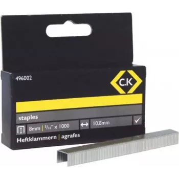 C.K Tools 496005 cinkota tērauda plakano stiepļu skavas 10,5 x 14 mm, 1000 gab. (53. tips)