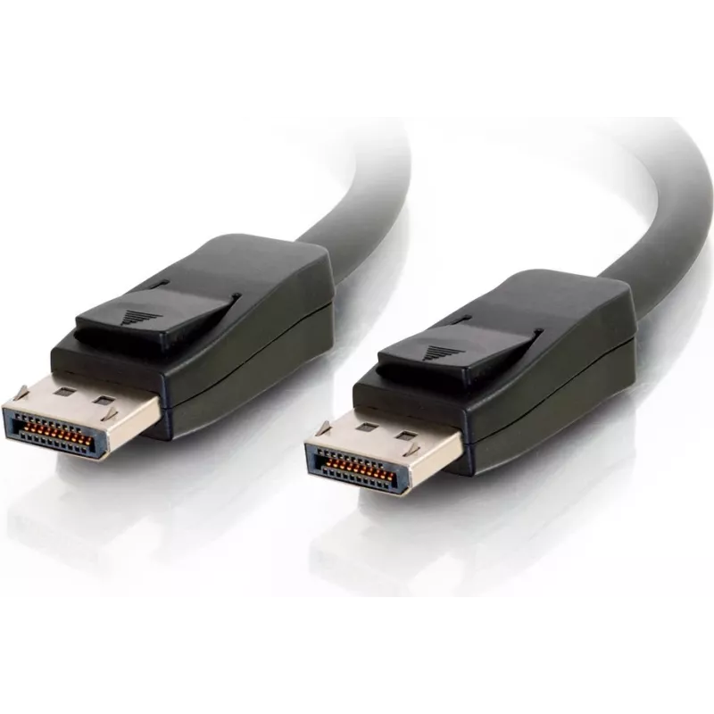 C2G 5.0m DisplayPort kabelis ar fiksatoriem, vīrišķais uz vīrišķo, melns 84403
