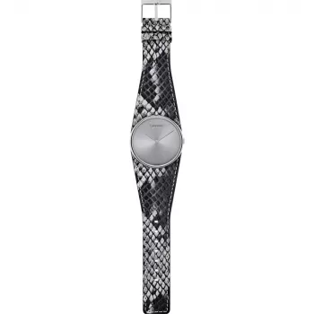CALVIN KLEIN K5V231Q4 Sieviešu pulkstenis 39mm kvarca nerūsējošais tērauds rozā zelta PVD āda melna