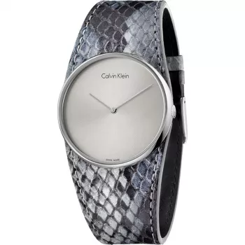 CALVIN KLEIN K5V231Q4 Sieviešu pulkstenis 39mm kvarca nerūsējošais tērauds rozā zelta PVD āda melna