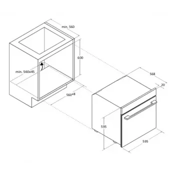 Candy CA6 NP5B3YTB iebūvējamā elektriskā cepeškrāsns, 60 cm, 78 l, melnā krāsā
