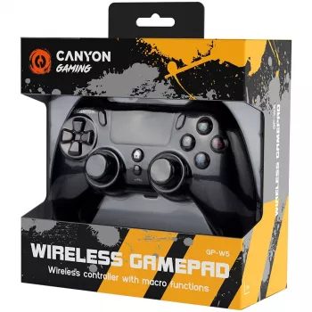 Canyon Gaming bezvadu spēļu kontrolieris GP-W5 ar skārienpaliktni PS4 Melns