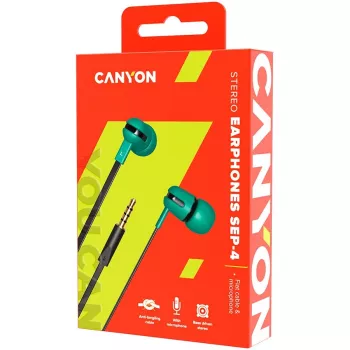 Canyon SEP-4 Stereo Earphone with Microphone 1,2m Flat Cable