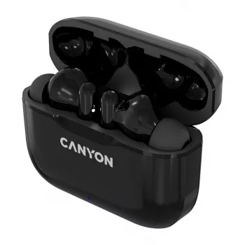 Canyon TWS-3 True Wireless Bluetooth Austiņas ar uzlādes futrāli, Melnas