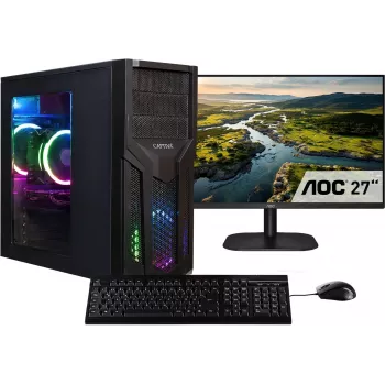 CAPTIVA PC Power Starter R80-009 TFT komplekts (Ryzen 5 5600G, 32GB RAM, 1TB SSD, DVD-RW, MSI, WLAN, Windows 11 Home) - 1.000 GB - DVD-Brenner - Windows 11 Home