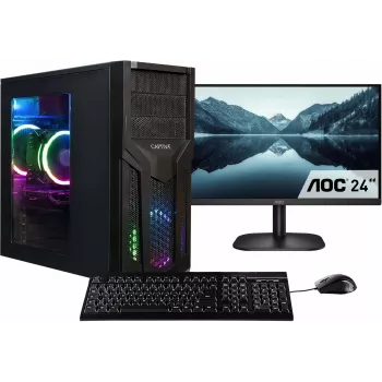 CAPTIVA Power Starter R79-990 TFT komplekts ar AMD Ryzen 5, 16GB DDR4, 500GB SSD, GeForce GTX 1650, 23,8 collu Full HD IPS monitoru, spēļu klaviatūru un peli, Windows 11 Home