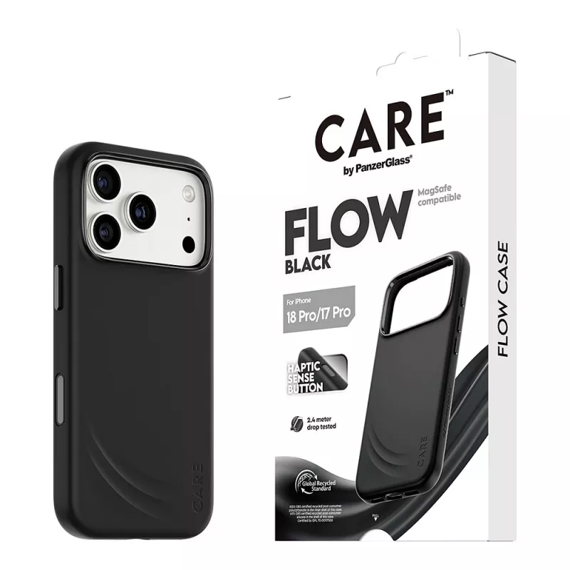 CARE by PanzerGlass Flow Case melns ar MagSafe priekš iPhone 17 Pro