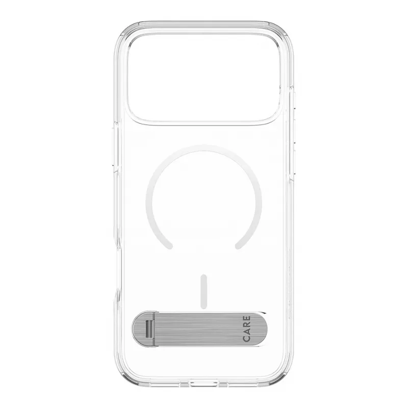 CARE by PanzerGlass Kickstand Case caurspīdīgs ar baltu MagSafe priekš iPhone 17 Pro Max