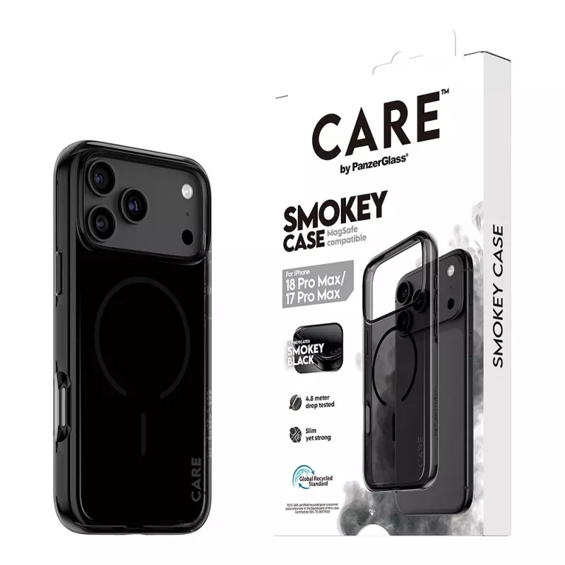 CARE by PanzerGlass Smokey apvalks ar Black MagSafe iPhone 17 Pro Max