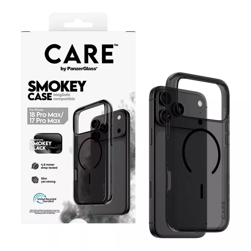 CARE by PanzerGlass Smokey apvalks ar Black MagSafe iPhone 17 Pro Max