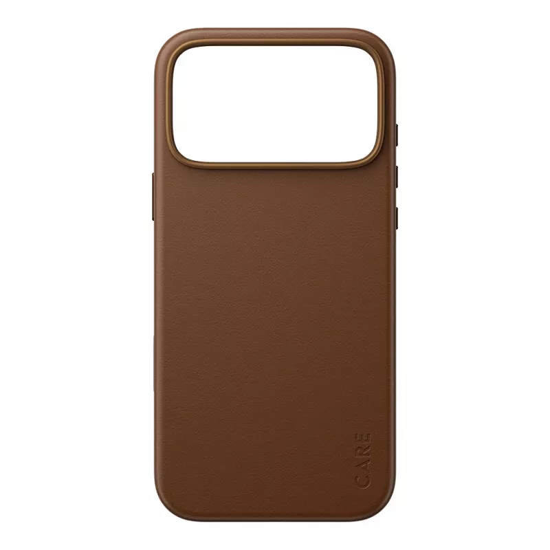 CARE by PanzerGlass Solo vegānas ādas apvalks brūnā krāsā ar MagSafe iPhone 17 Pro Max