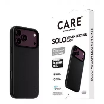 CARE by PanzerGlass Solo vegānas ādas futrālis ar MagSafe iPhone 17 Pro Max - melns