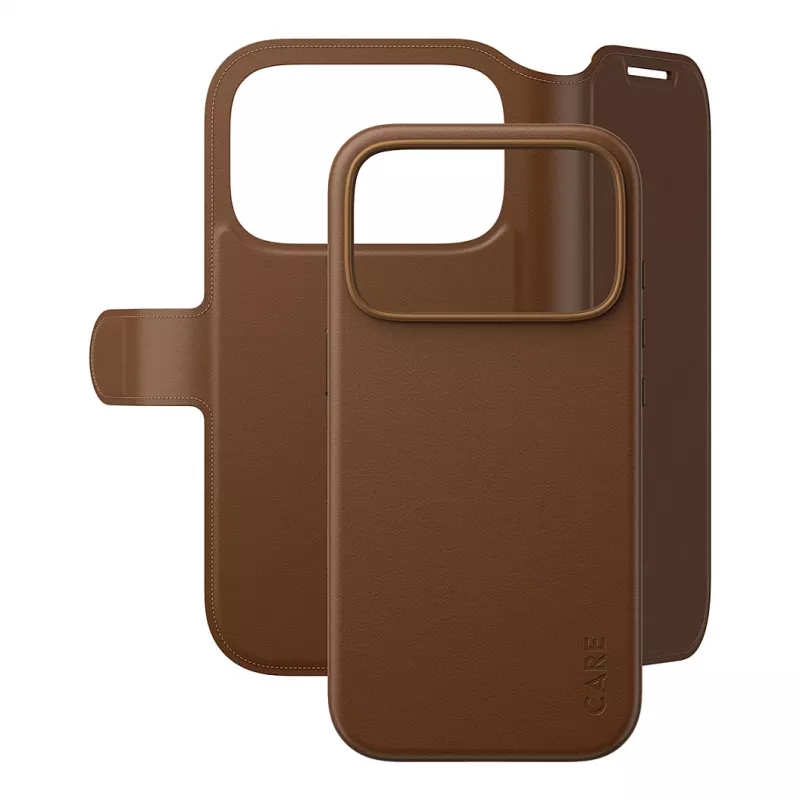 CARE by PanzerGlass Tango 2-in-1 maciņa futrālis, brūns, ar MagSafe, iPhone 17 Pro