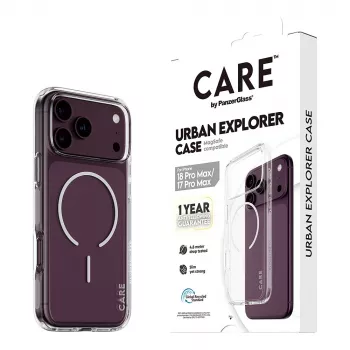 CARE by PanzerGlass Urban Explorer apvalks caurspīdīgs ar baltu MagSafe iPhone 17 Pro Max