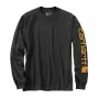Carhartt vīriešu garās piedurknes logo T-krekls - Carbon, Small