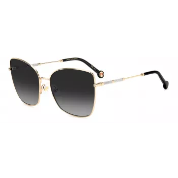 CAROLINA HERRERA HER0133S000 Sieviešu Saulesbrilles - Melns Acetāta Rāmis, Pelēkas Gradienta Lēcas, 59mm