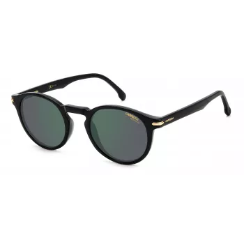 Carrera 301S80 Unisex Saulesbrilles – Melns rāmis, pelēkas lēcas, 50/23/145 mm