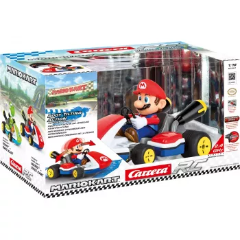 Carrera RC Mario Kart - Mario sacīkšu karts ar skaņu, sarkans/zils, 1:16