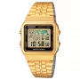 CASIO A500WGA-1 vīriešu digitālais pulkstenis 39mm zelta krāsas nerūsējošais tērauds