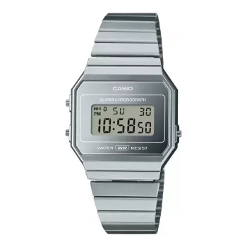 CASIO A700WEV-7A Unisex Digital Quartz Watch Silver Stainless Steel 37,4mm