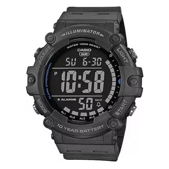 Casio AE-1500WH-8BVEF vīriešu digitālais pulkstenis – sveķu siksna, 100m ūdensizturība, pasaules laiks