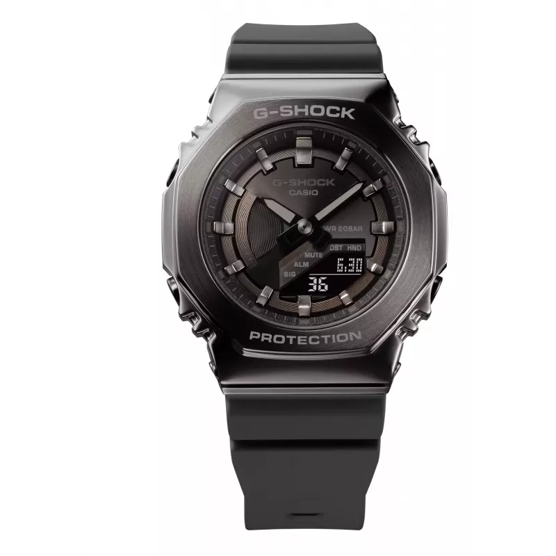 CASIO G-SHOCK GMS2100B8AER Sieviešu analogi-digitālais pulkstenis, 40,4mm, pelēka sveķu siksniņa